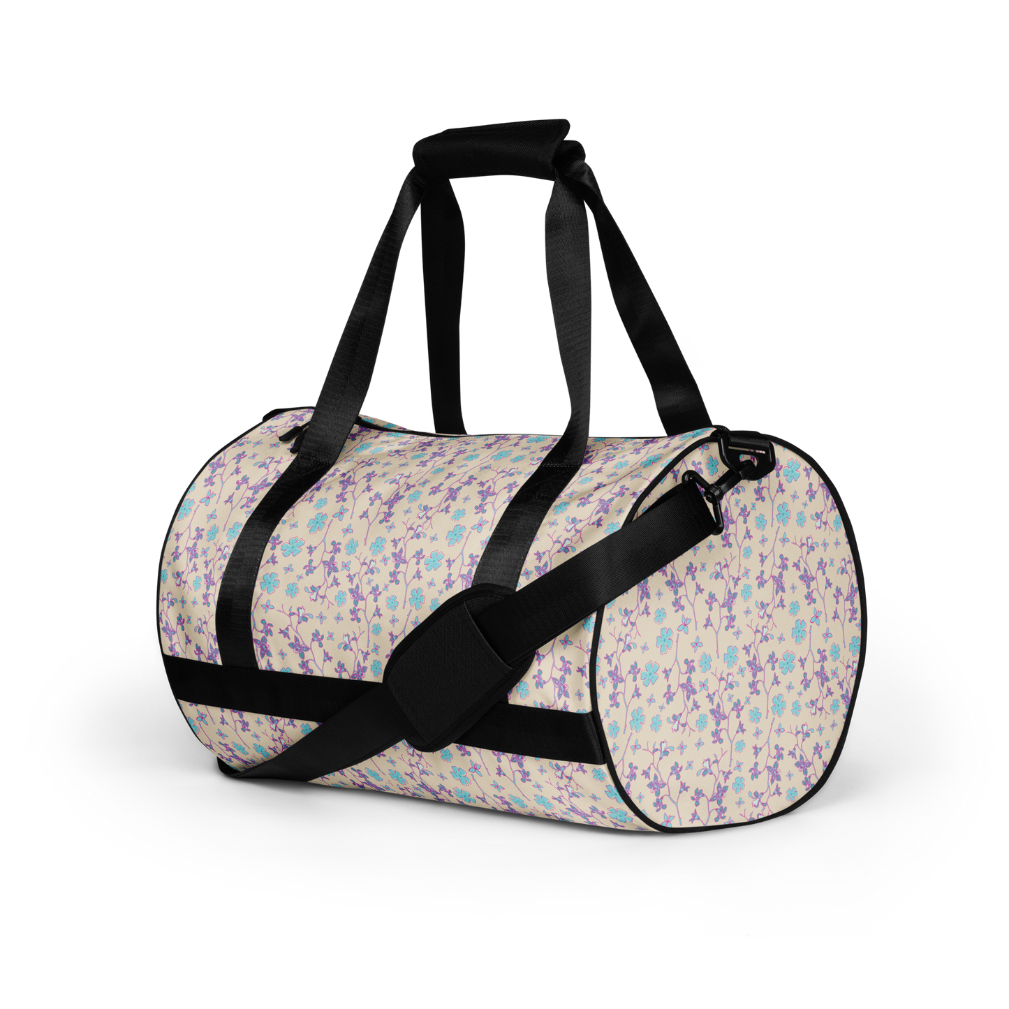 Pink Branches and Flowers Printed Duffel Bag