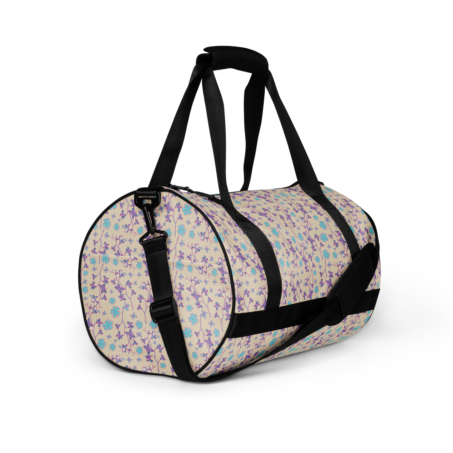 Pink Branches and Flowers Printed Duffel Bag