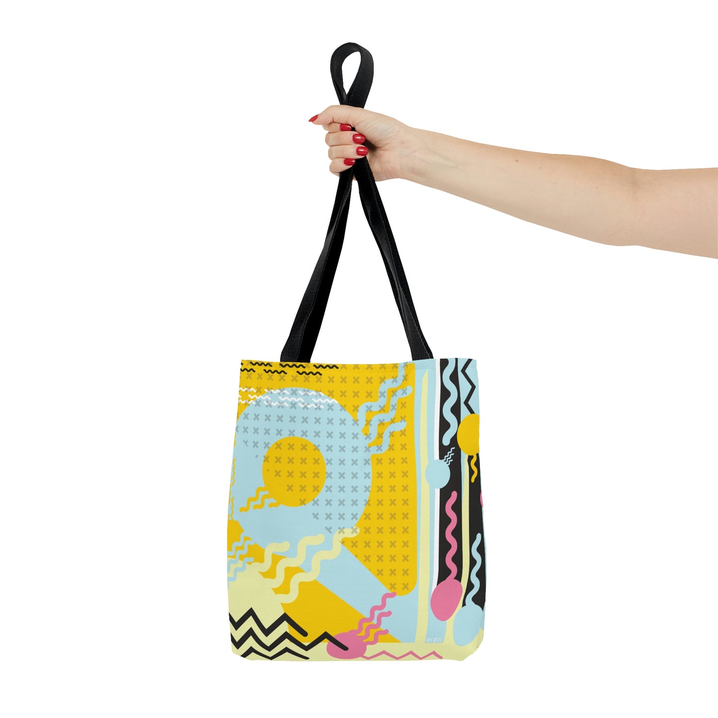 1980s Retro Abstract Graphic Art - Yellow - AOP Tote Bag