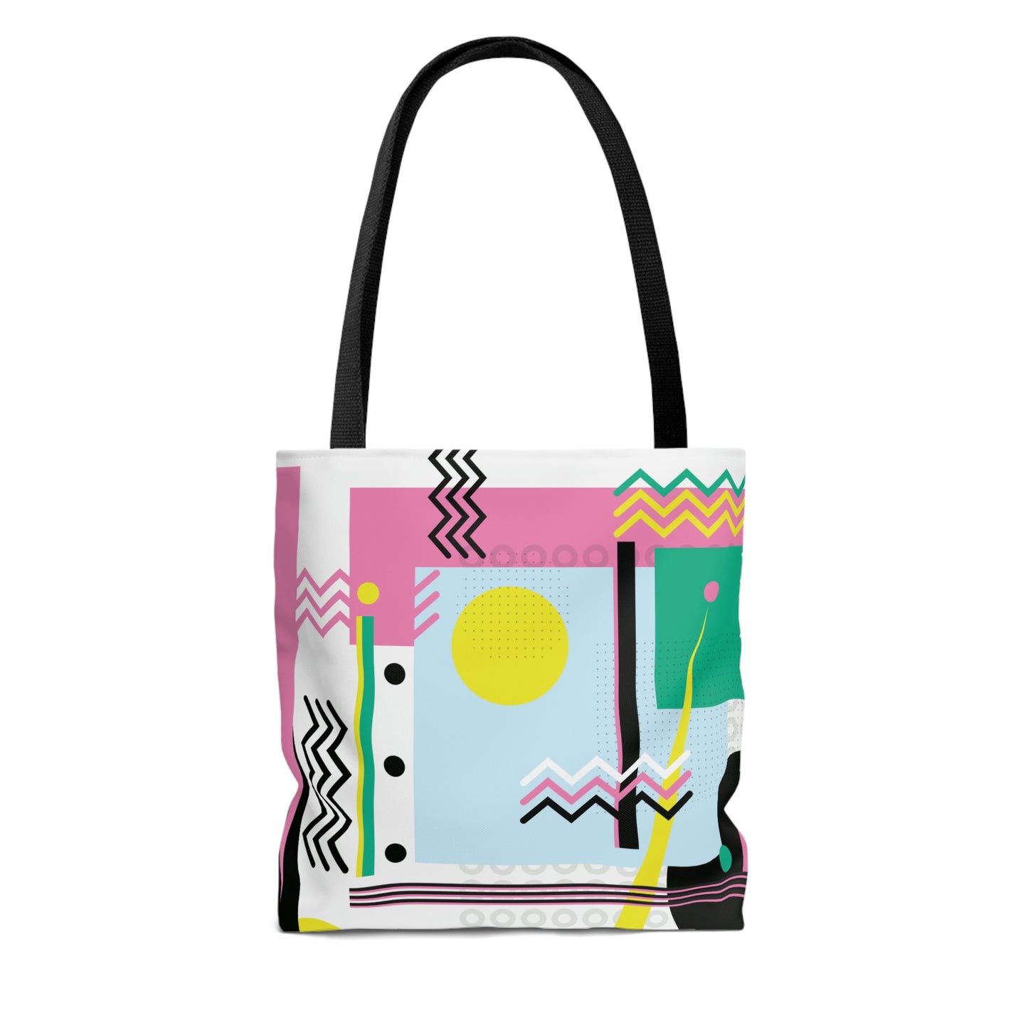 1980s Retro Abstract Graphic Art - Sunset Over Zig Zag - Tote Bag