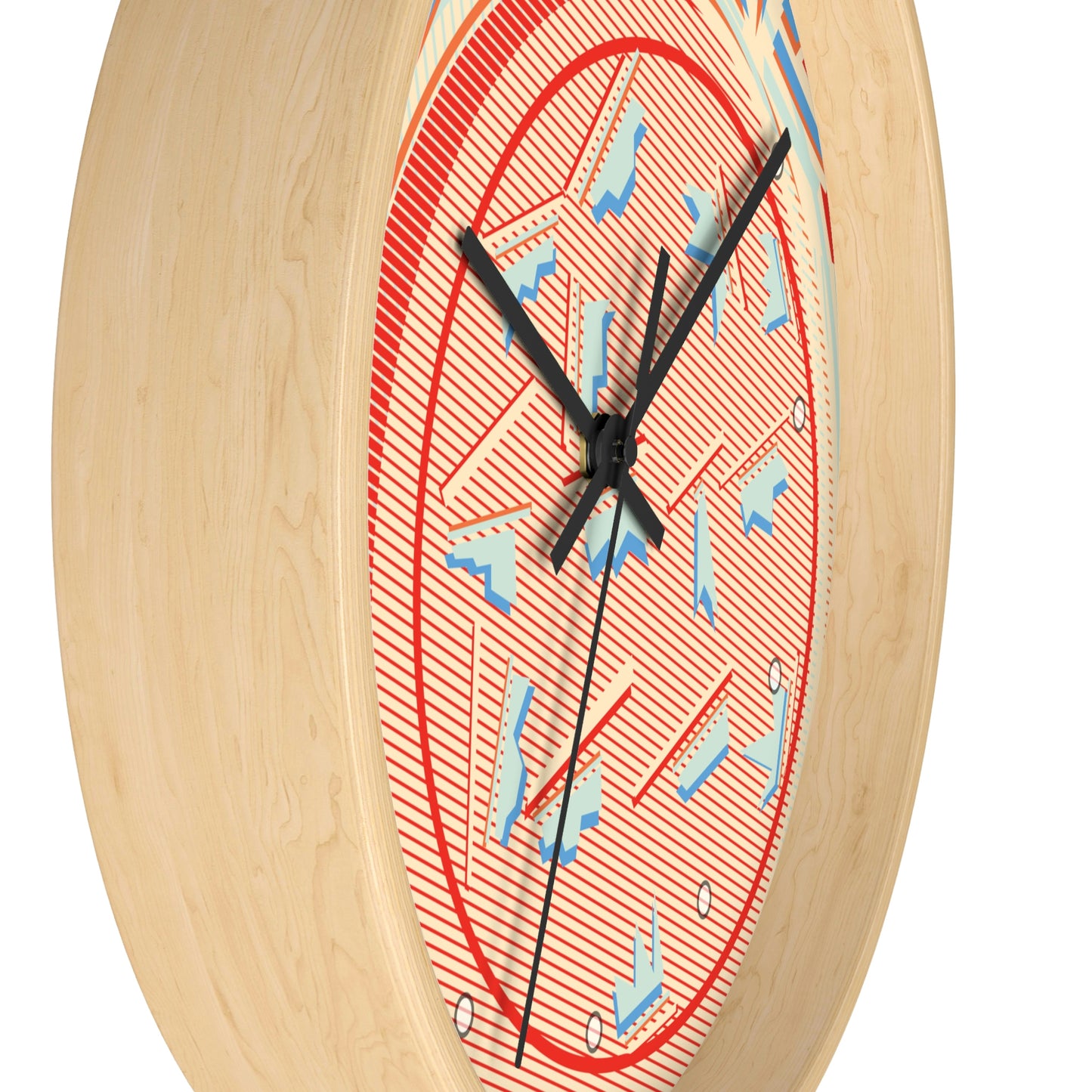 1980s Retro Abstract Design Cereal Bowl Wall Clock