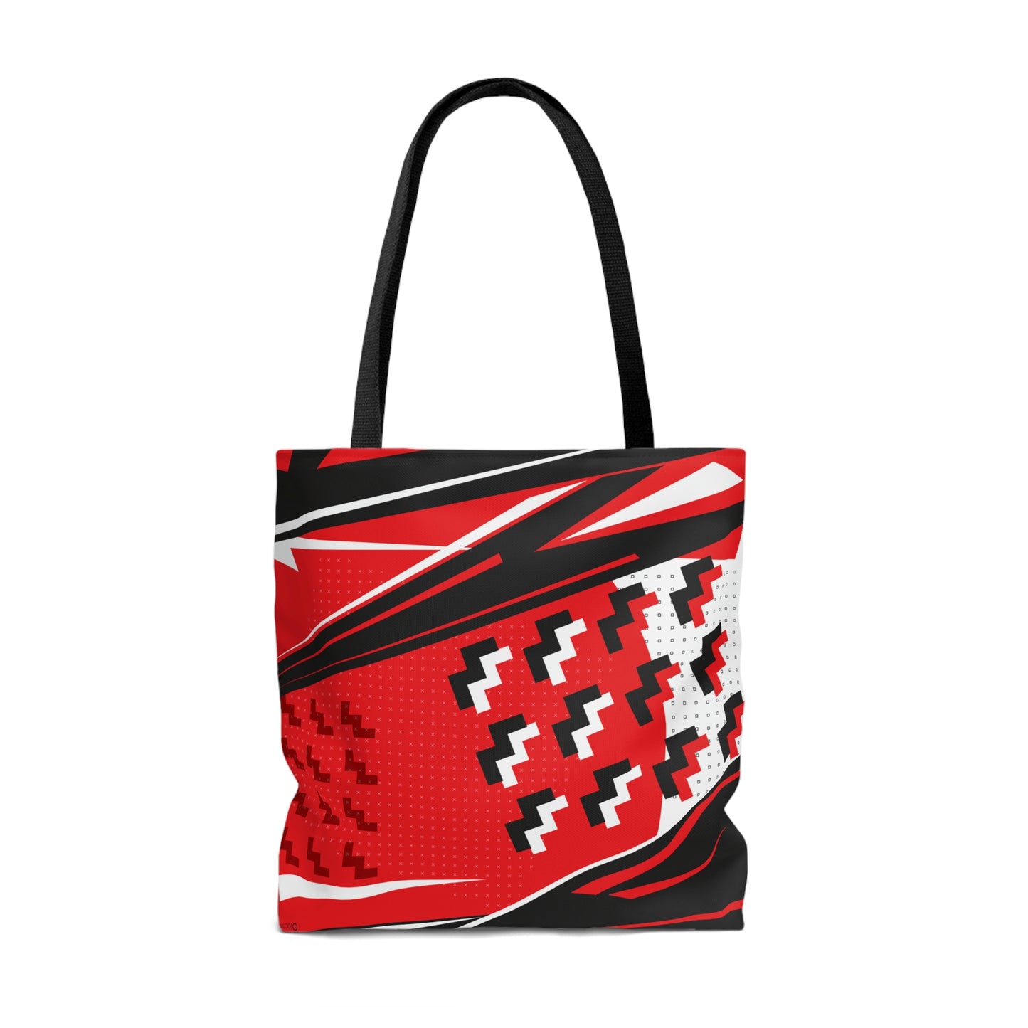 Red Geometric 1980s Retro Inspired Tote Bag