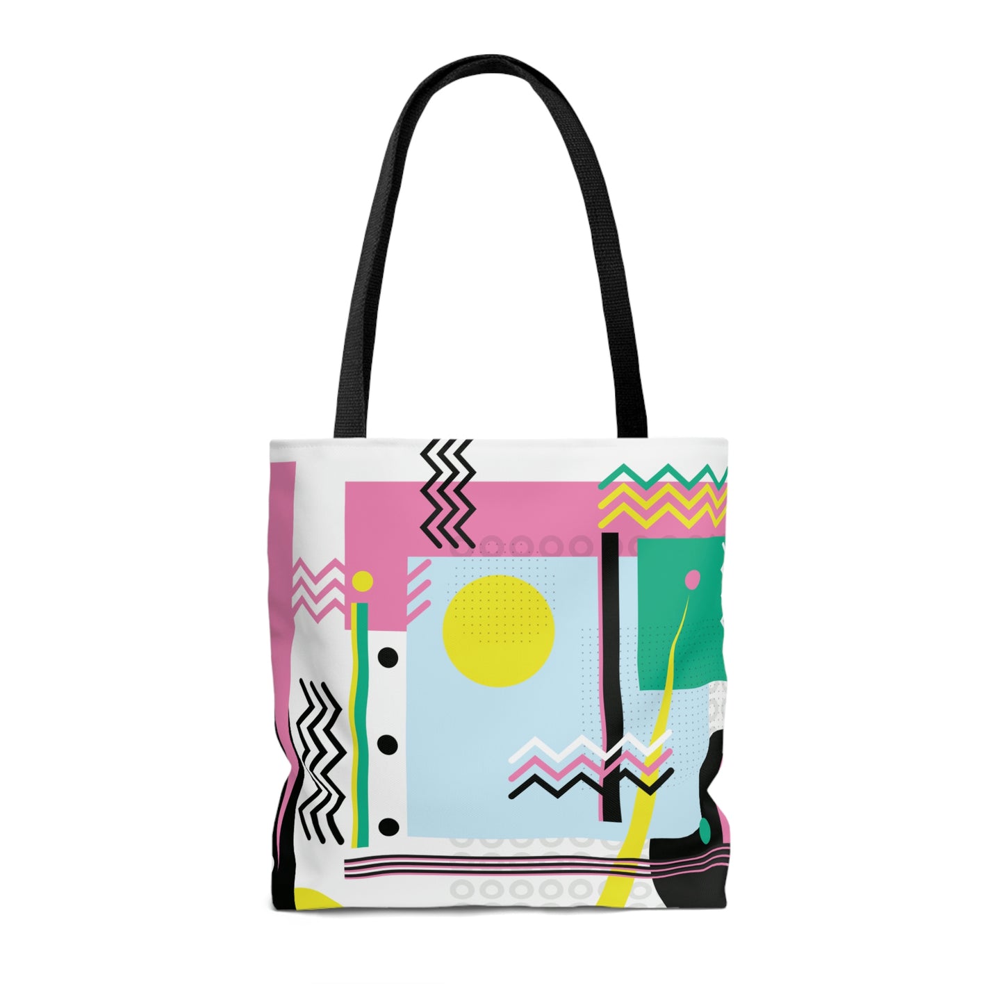 1980s Retro Abstract Graphic Art - Sunset Over Zig Zag - Tote Bag