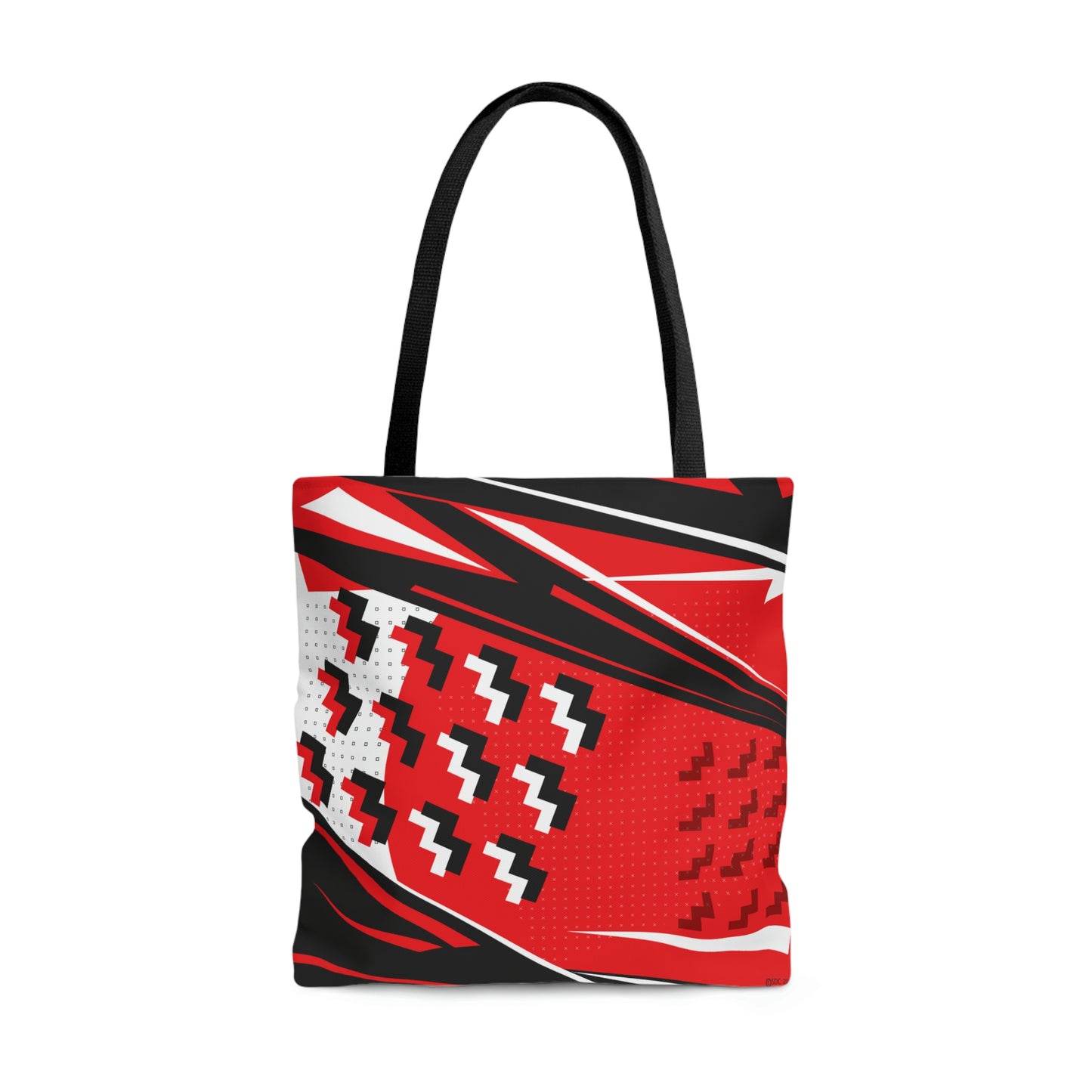 Red Geometric 1980s Retro Inspired Tote Bag