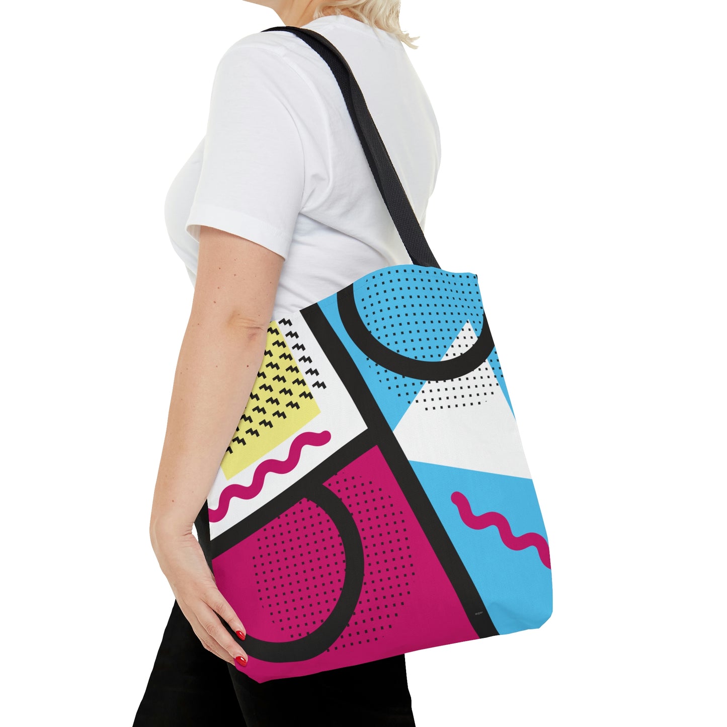 1980s Retro Abstract Graphic Art - Tick Tack Triangle - Tote Bag