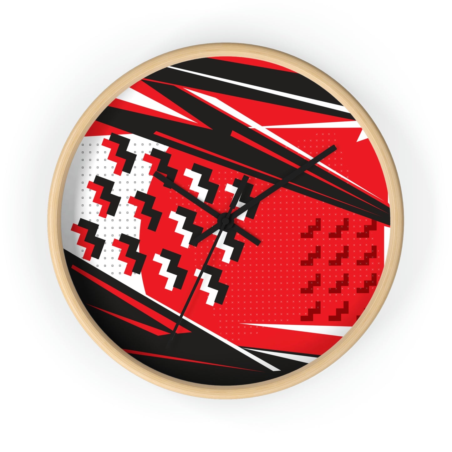 Red 1980s Retro Inspired Wall Clock