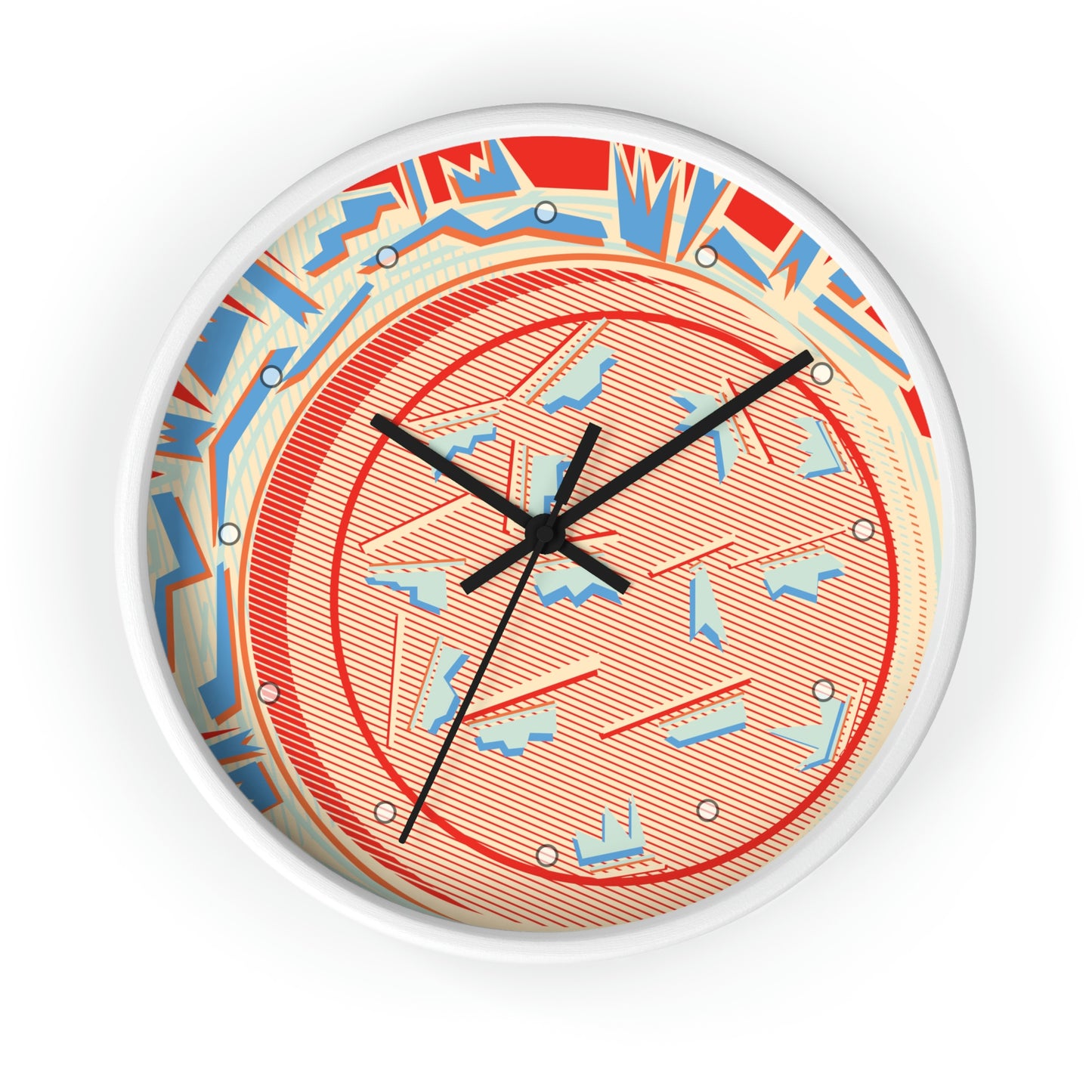 1980s Retro Abstract Design Cereal Bowl Wall Clock