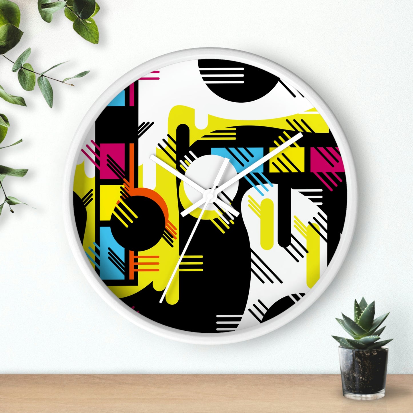 Colorful 1980s Retro Inspired Wall Clock