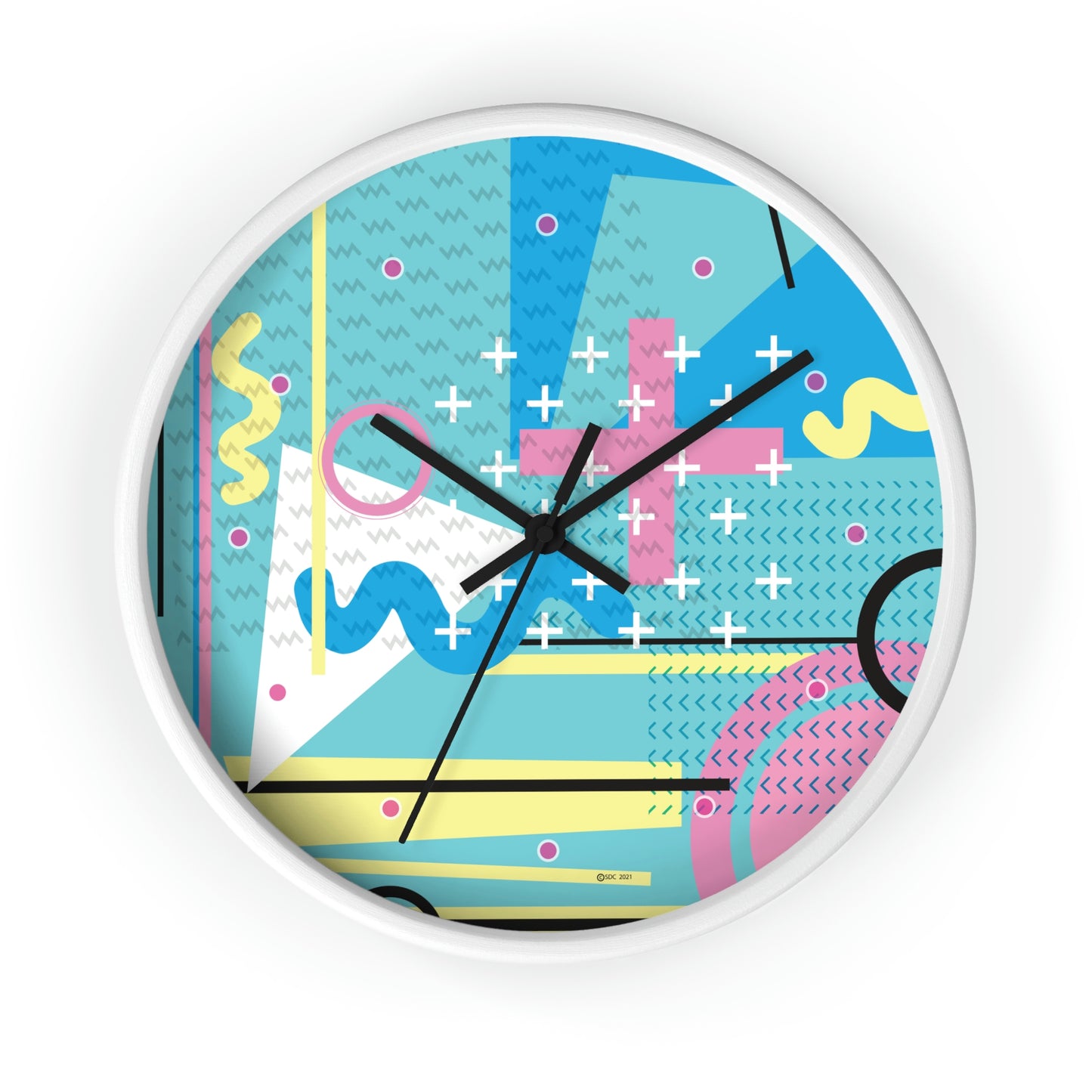 Pastel Abstract Wall Clock - 1980s Inspired Design