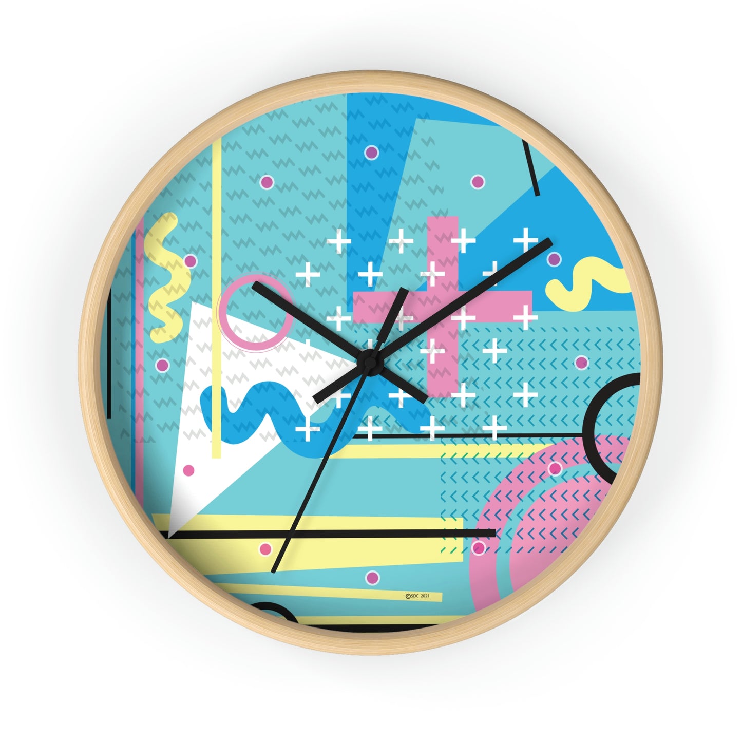 Pastel Abstract Wall Clock - 1980s Inspired Design