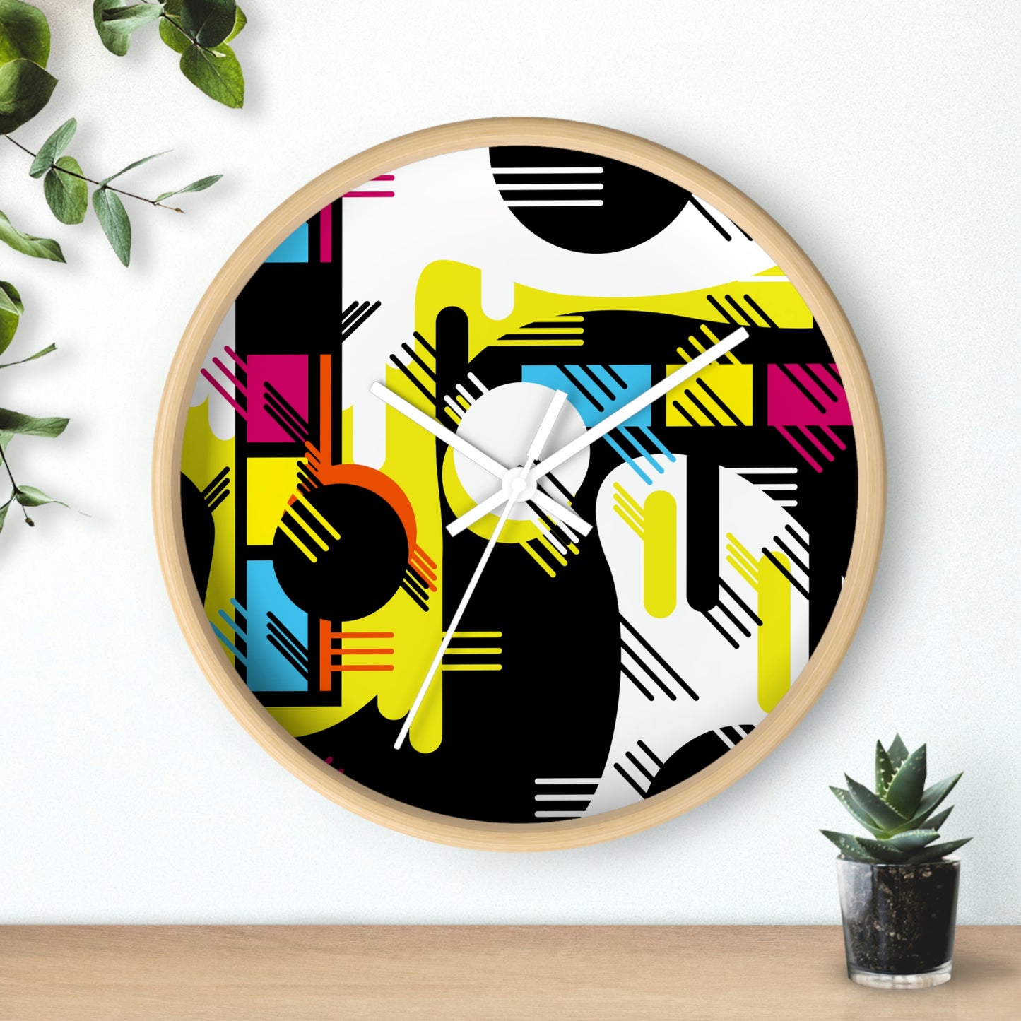 Colorful 1980s Retro Inspired Wall Clock