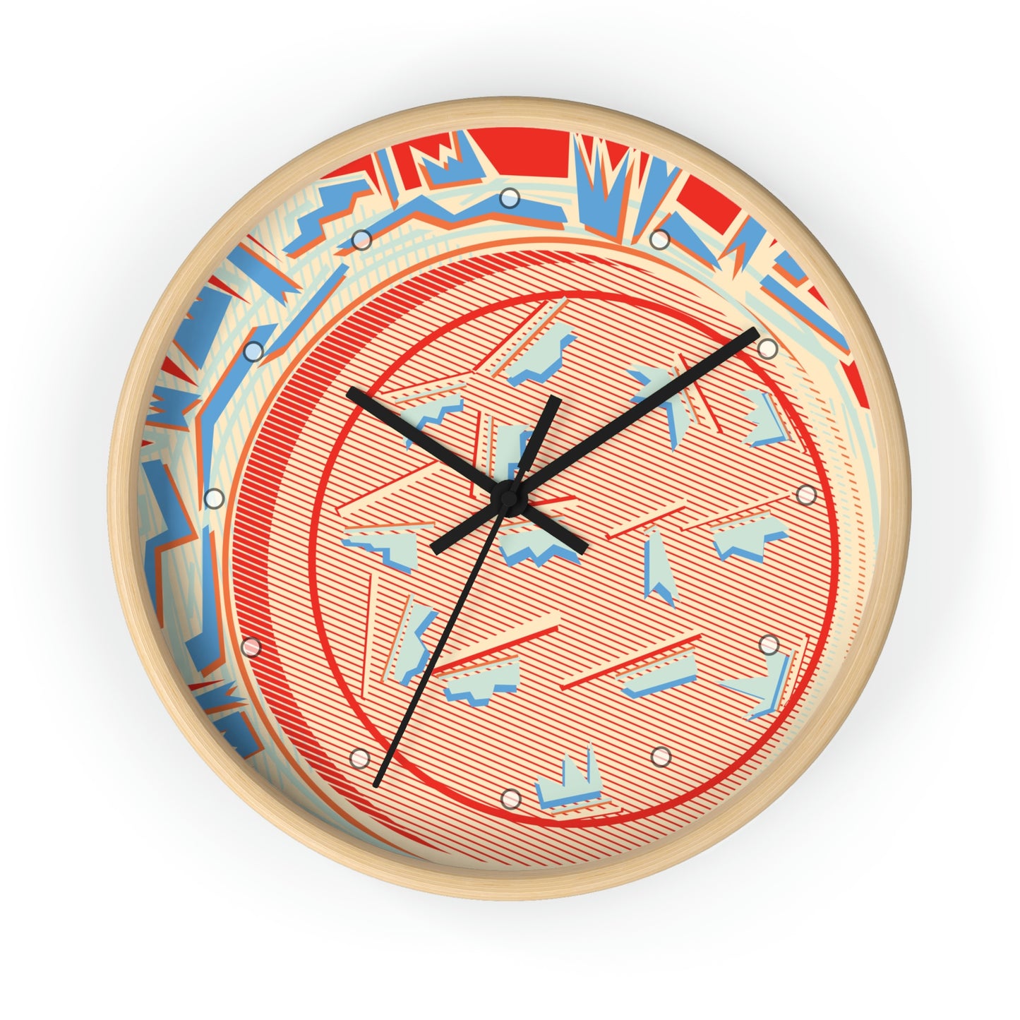 1980s Retro Abstract Design Cereal Bowl Wall Clock