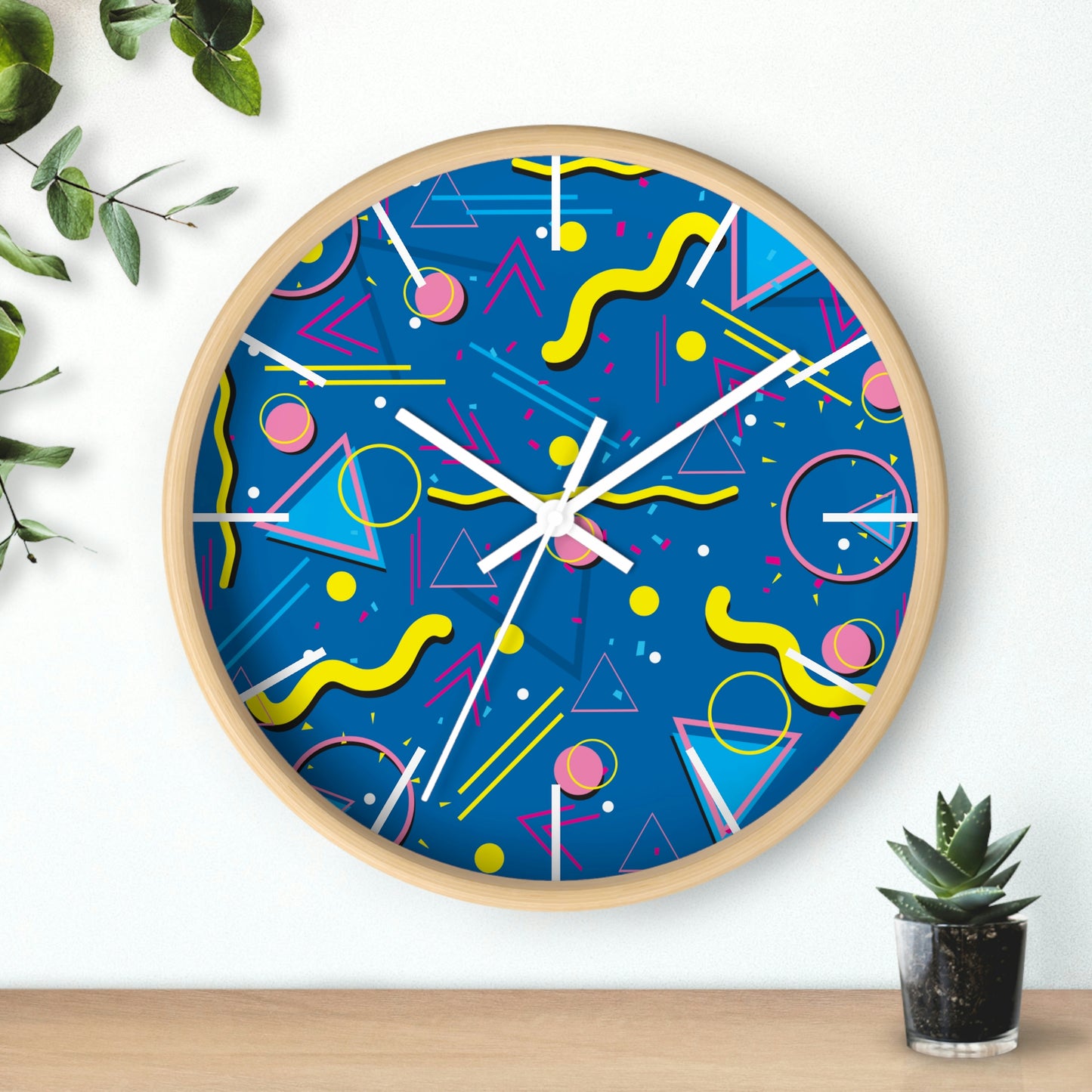 1980s Retro Abstract - Classic Muscle Pants Design - Wall Clock