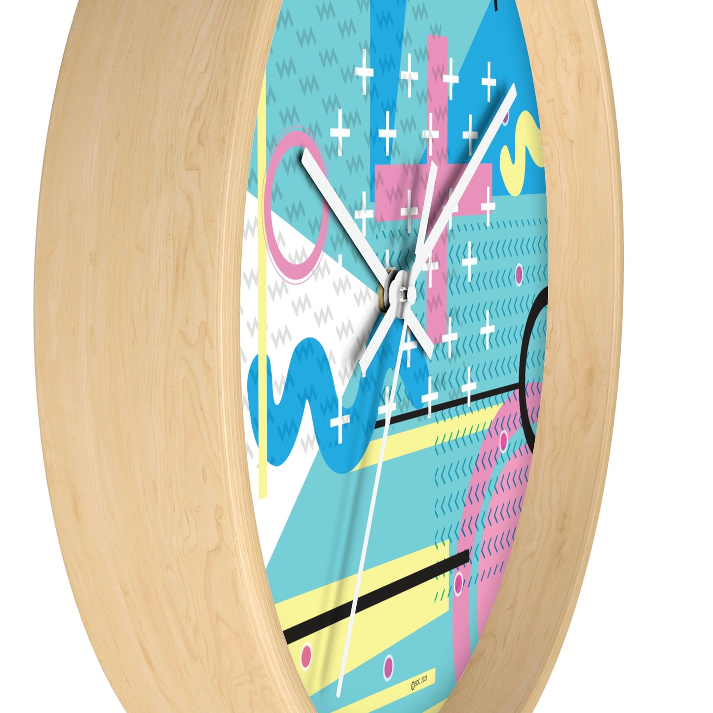 Pastel Abstract Wall Clock - 1980s Inspired Design