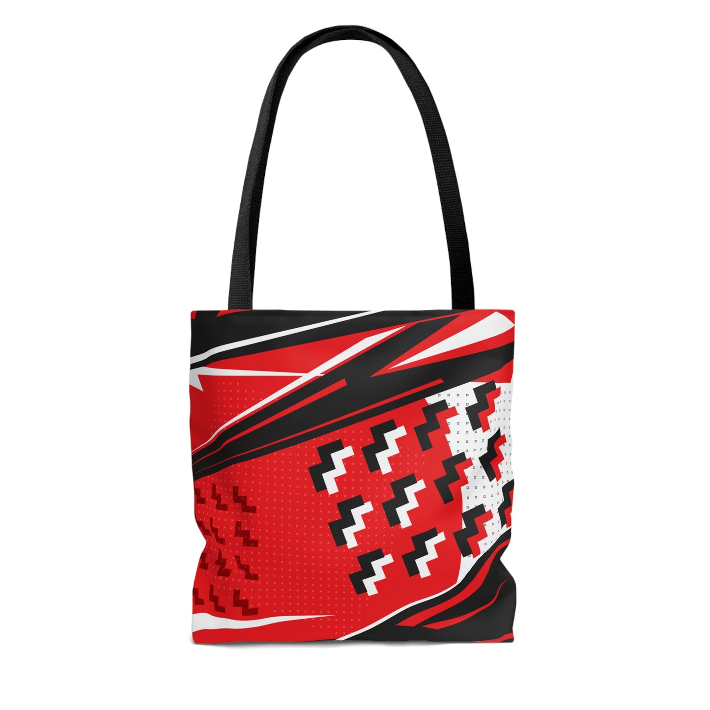 Red Geometric 1980s Retro Inspired Tote Bag