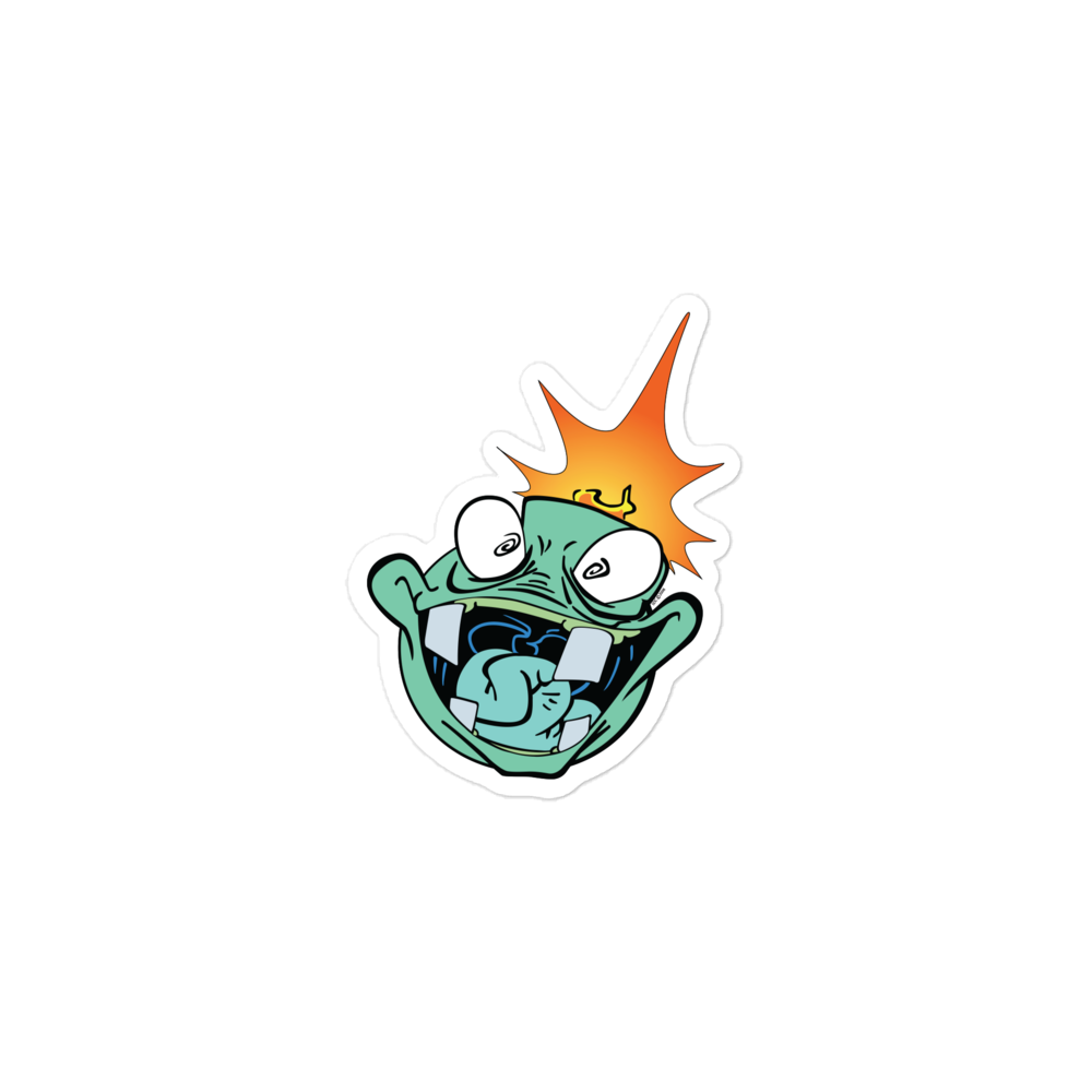 Crazy Street Art Cartoon Bomb Character Bubble-Free Sticker