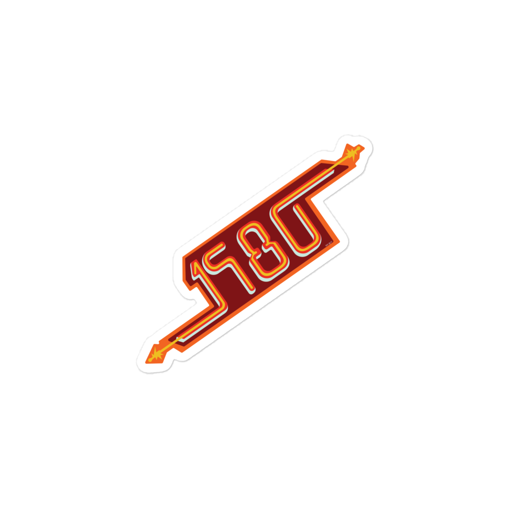 1980s Retro Laser Neon Graphic - Bubble-Free Sticker