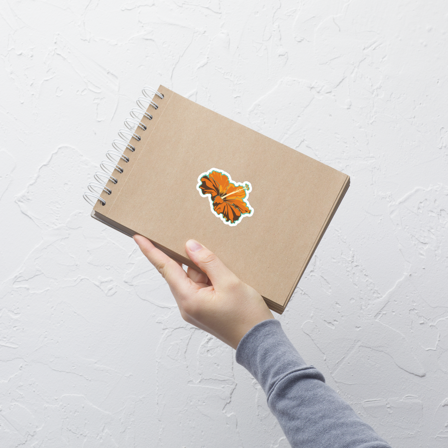 Orange Tropical Flower Surfing Inspired Bubble-Free Sticker