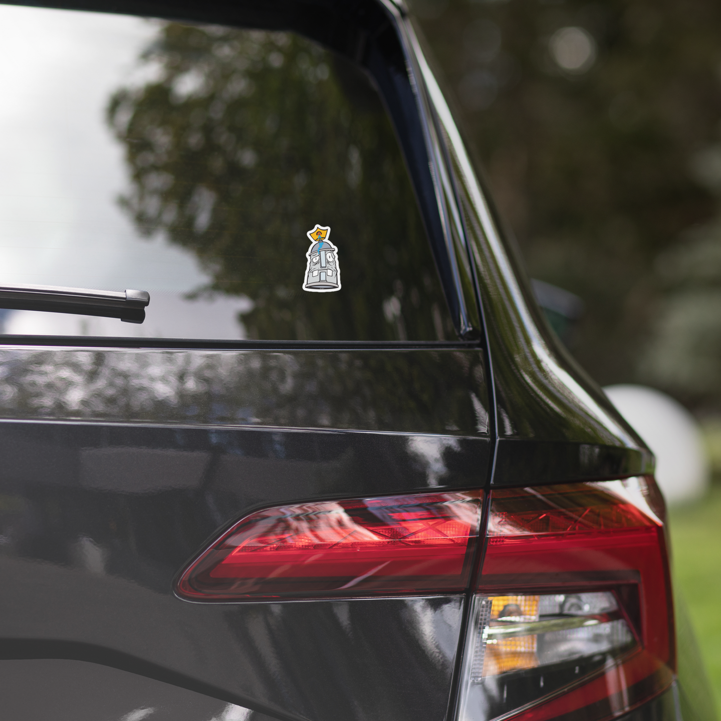 Confused Spray Paint Can Character Bubble-Free Sticker