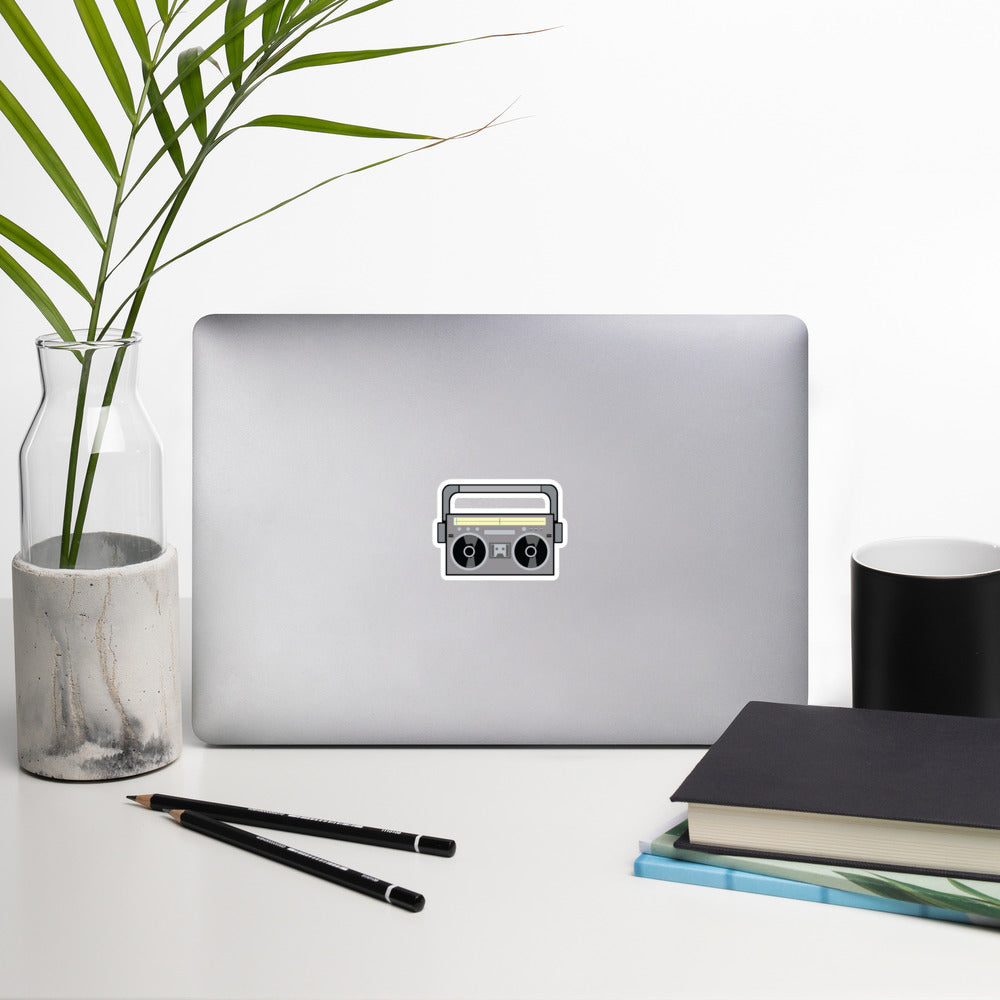 Black and Gray Vintage Boom Box - Bubble-Free Sticker