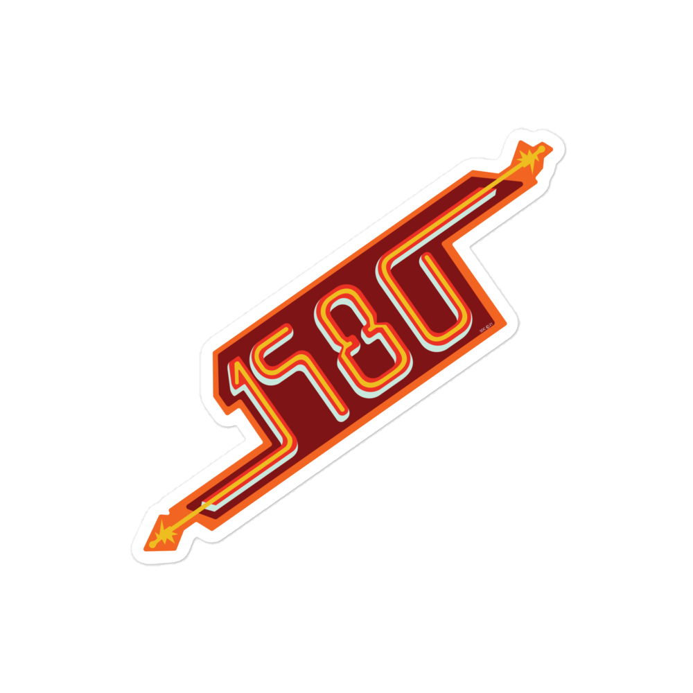 1980s Retro Laser Neon Graphic - Bubble-Free Sticker