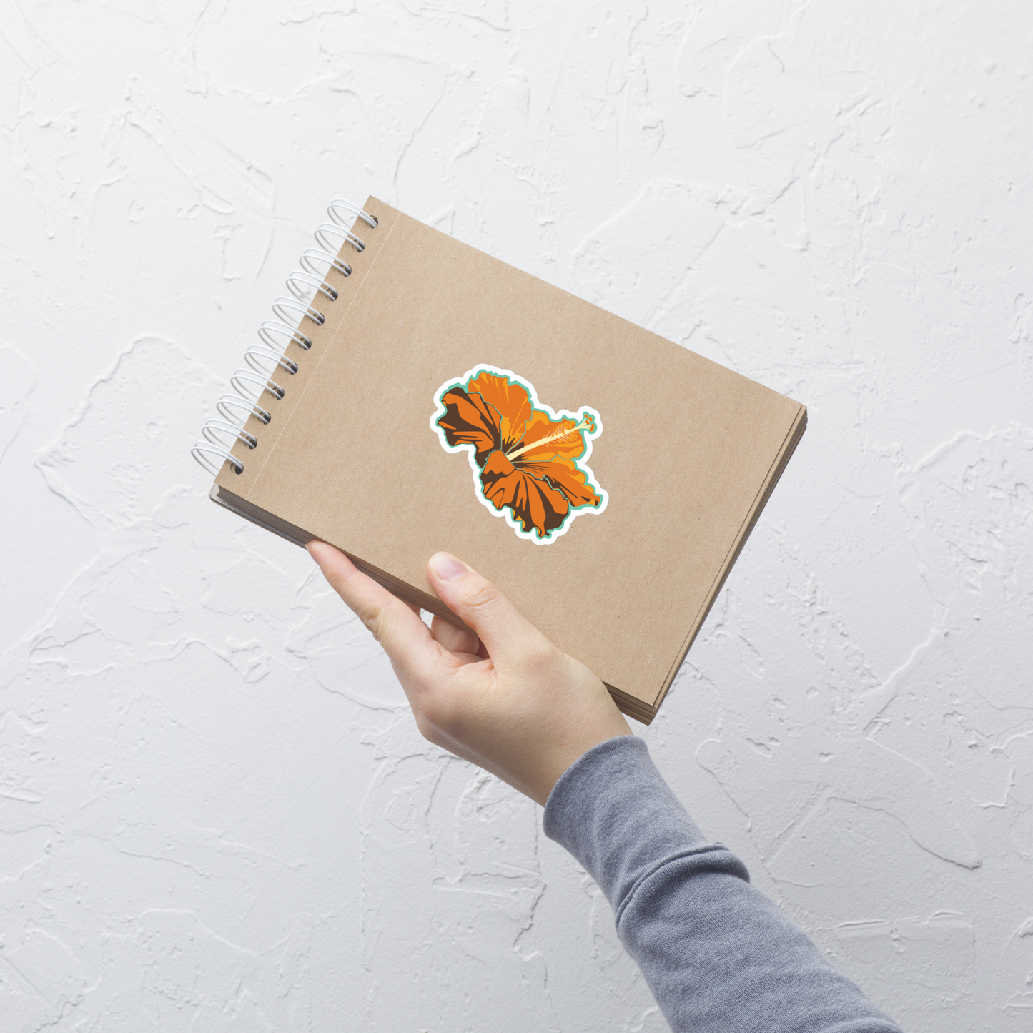 Orange Tropical Flower Surfing Inspired Bubble-Free Sticker
