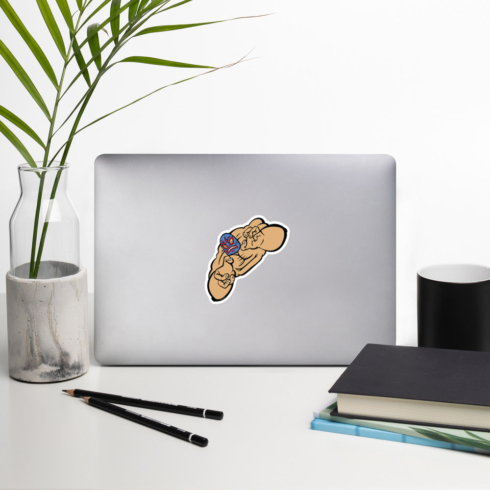 Luchadore Wrestler Cartoon Character Sticker - Bubble-Free Stickers