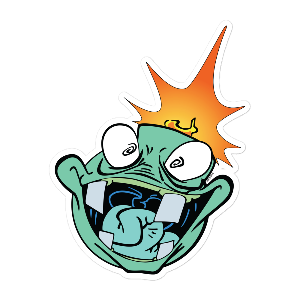 Crazy Street Art Cartoon Bomb Character Bubble-Free Sticker