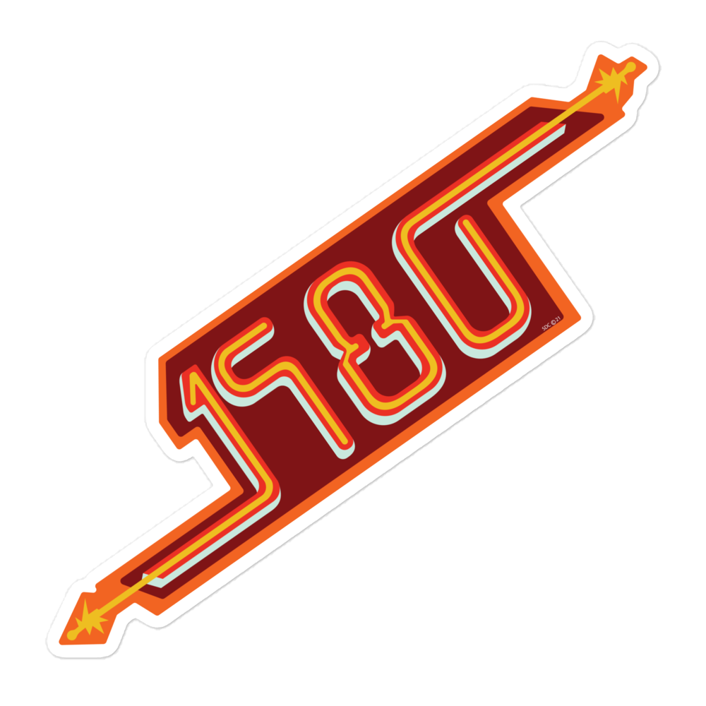 1980s Retro Laser Neon Graphic - Bubble-Free Sticker