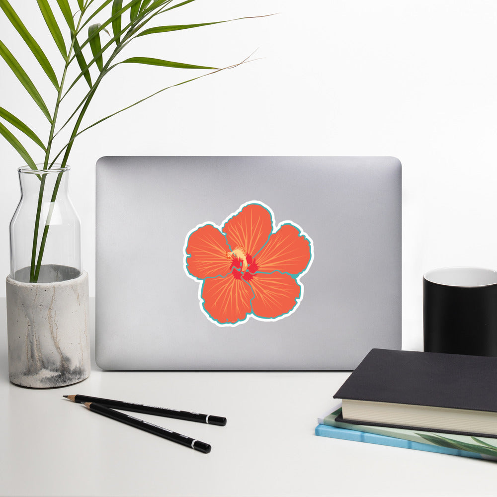 Orange Tropical Flower - Bubble-Free Sticker