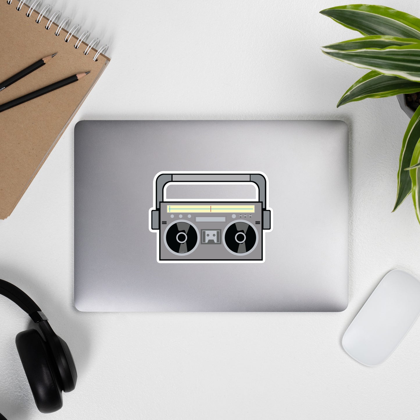 Black and Gray Vintage Boom Box - Bubble-Free Sticker
