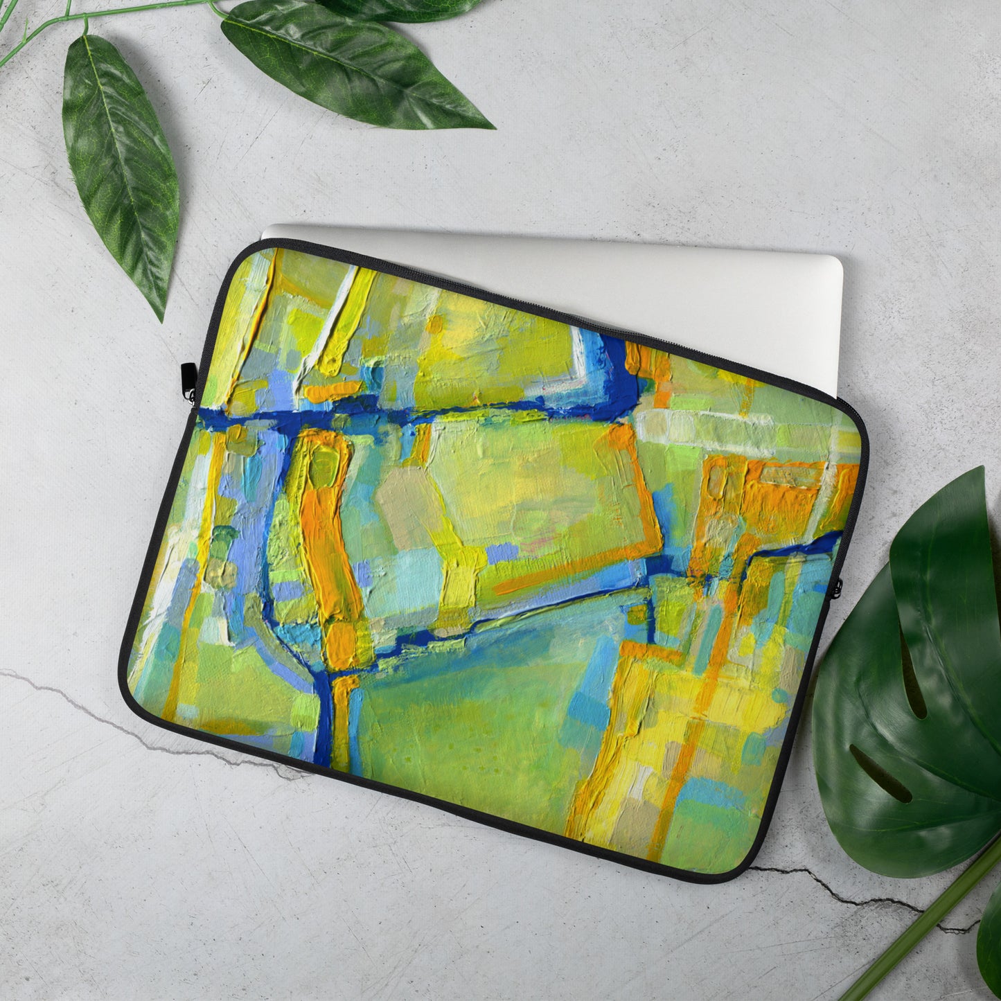 Acrylic Abstract - Yellow Fields - Laptop Sleeve