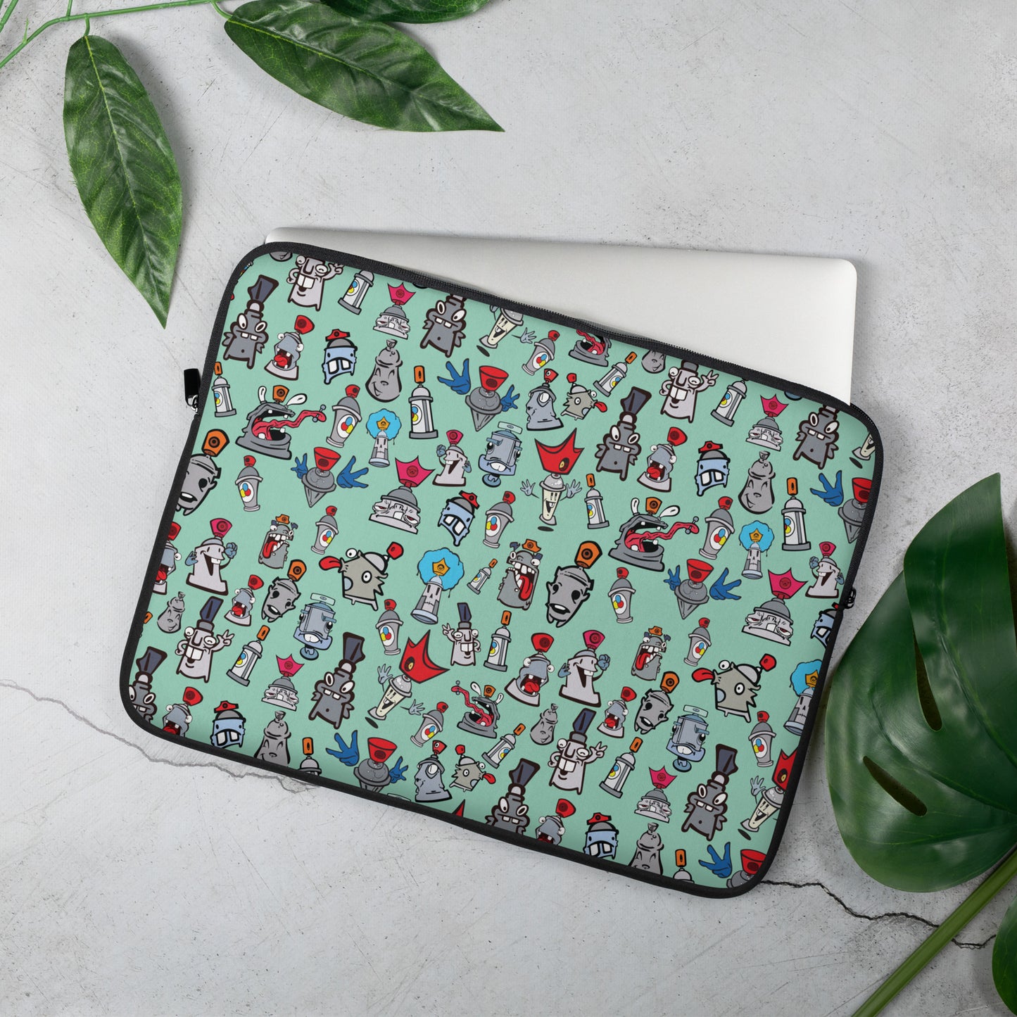 Skizo Fa2hq Spray Can Society Cartoon Characters - Laptop Sleeve