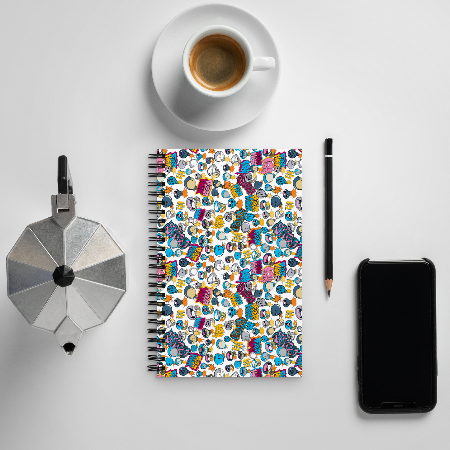 Skizo Fa2hq Cartoon Street Bomb Characters Spiral Notebook