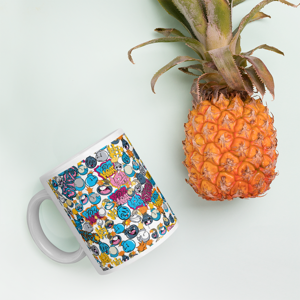 Skizo Fa2hq Street Bombs Cartoons White Glossy Mug, 11 oz or 15 oz