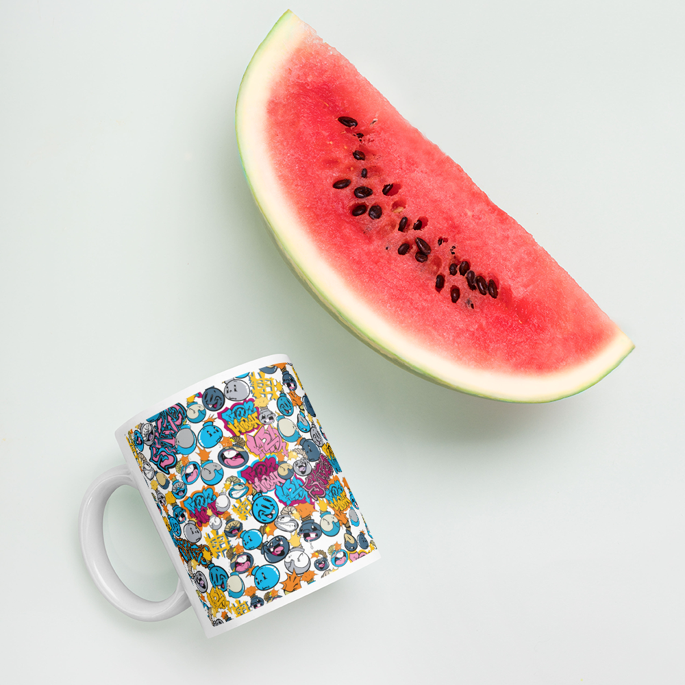Skizo Fa2hq Street Bombs Cartoons White Glossy Mug, 11 oz or 15 oz