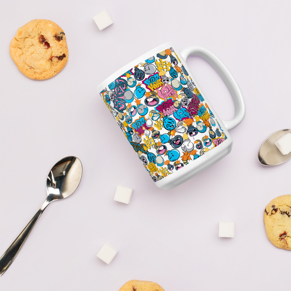 Skizo Fa2hq Street Bombs Cartoons White Glossy Mug, 11 oz or 15 oz