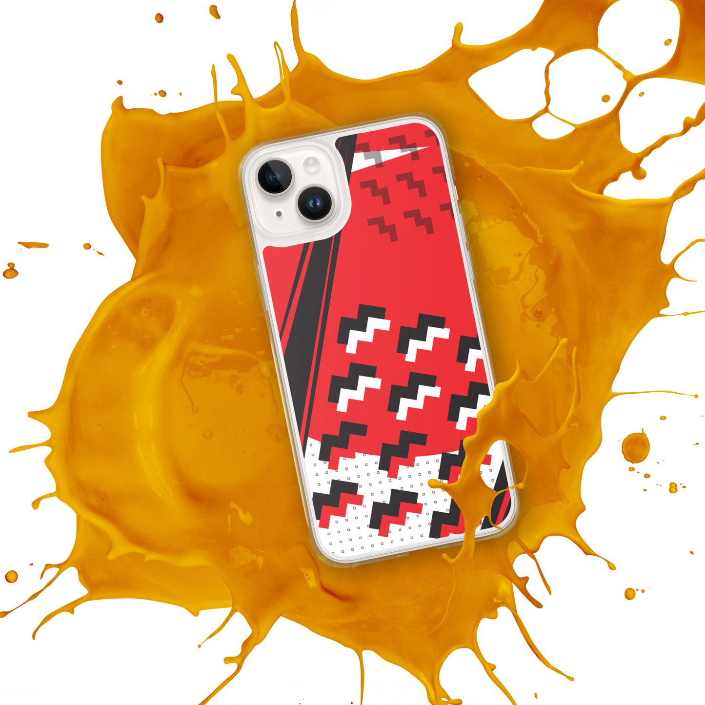 Clear Case for iPhone®1980 Retro Abstract Graphic Art - Attack Formation -