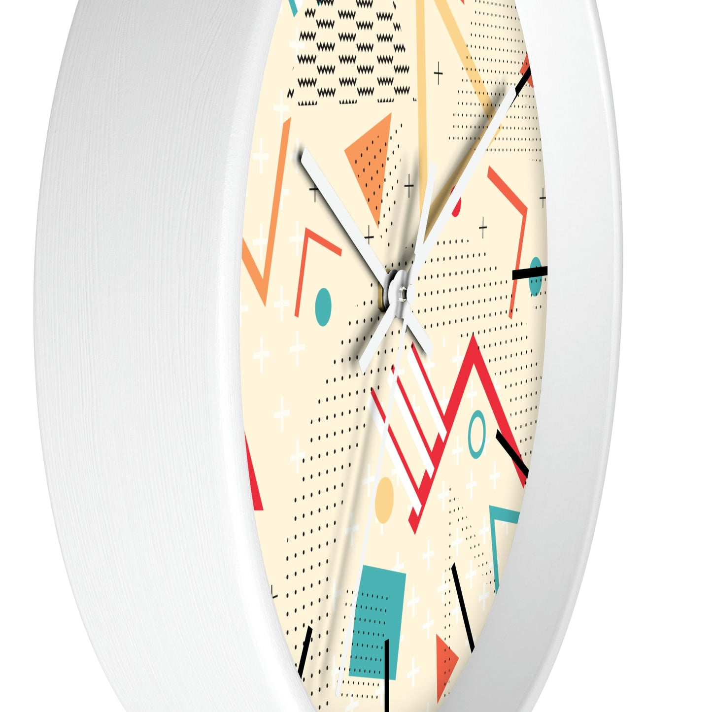 1980s Retro Abstract Design - Triangles and Squares - Wall Clock