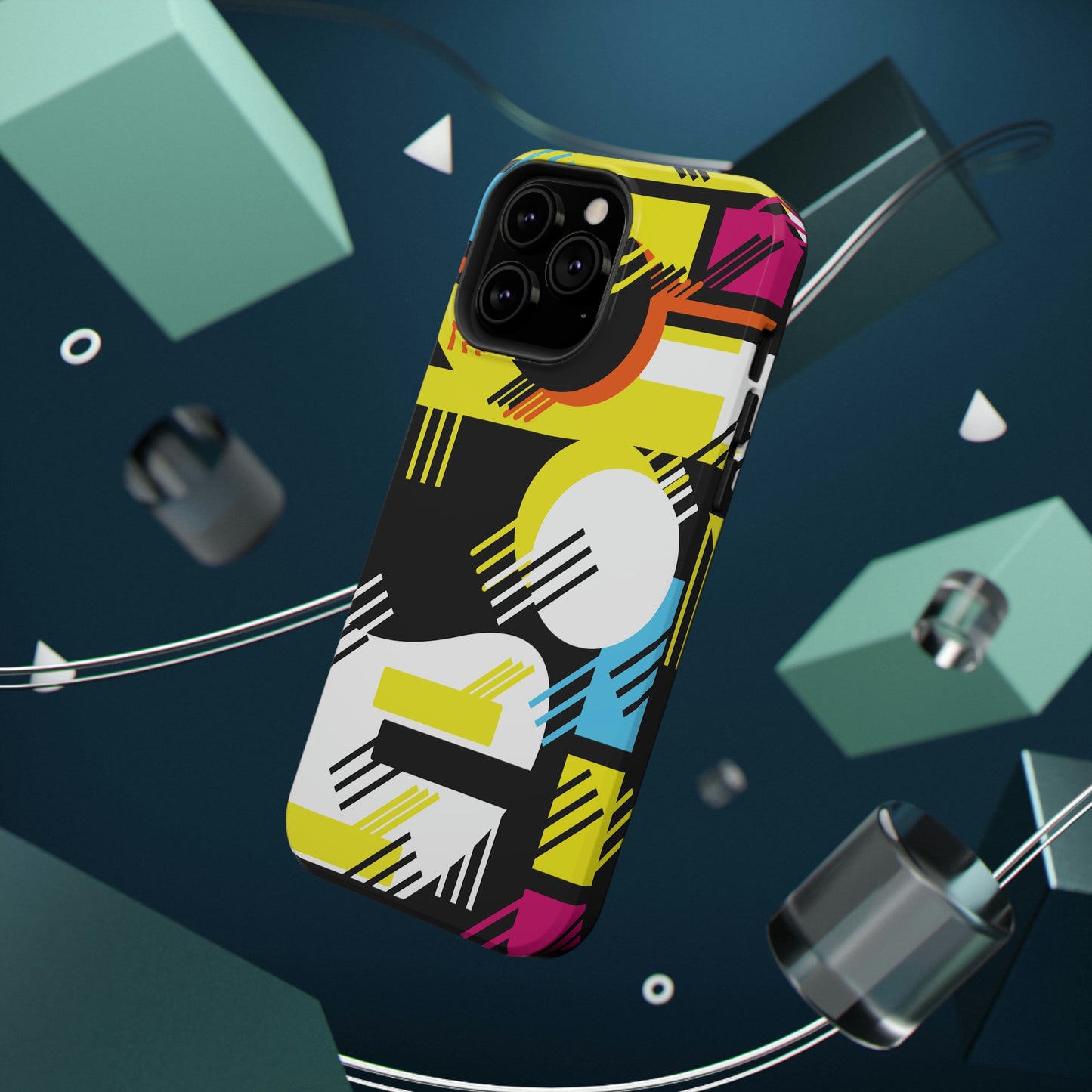 Impact-Resistant Cases - 1980s Retro Abstract Graphic Art - Primary Tines -