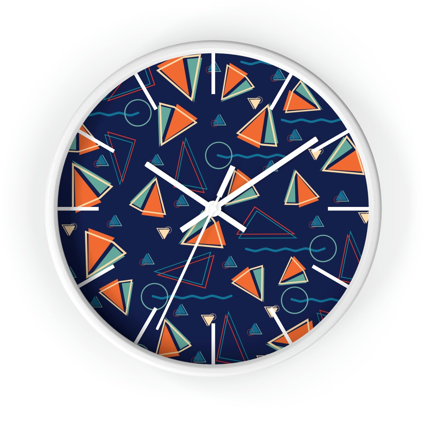 1980s Retro Abstract - Sails and Sunsets - Wall Clock