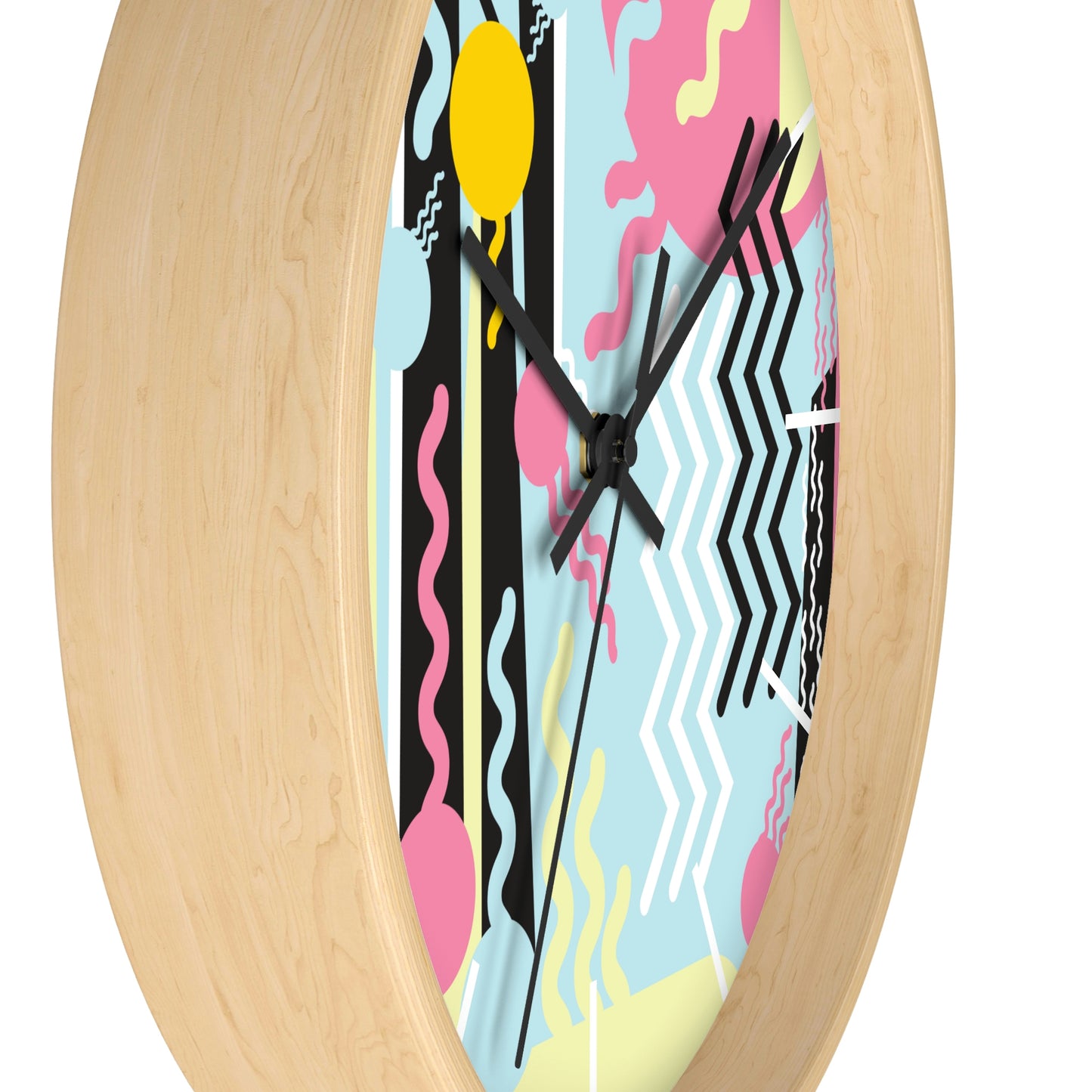 1980s Retro Abstract Design - Pastels - Wall Clock