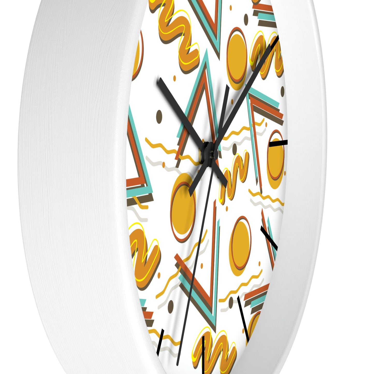 1980s Retro Abstract - Burger and Fries - Wall Clock