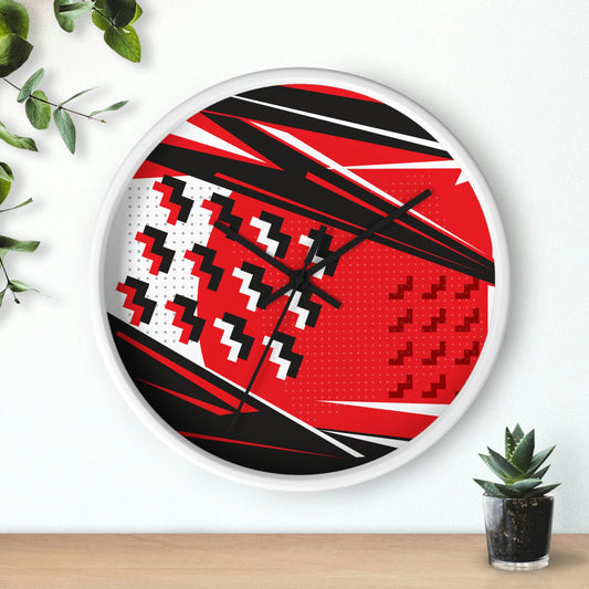 Red 1980s Retro Inspired Wall Clock