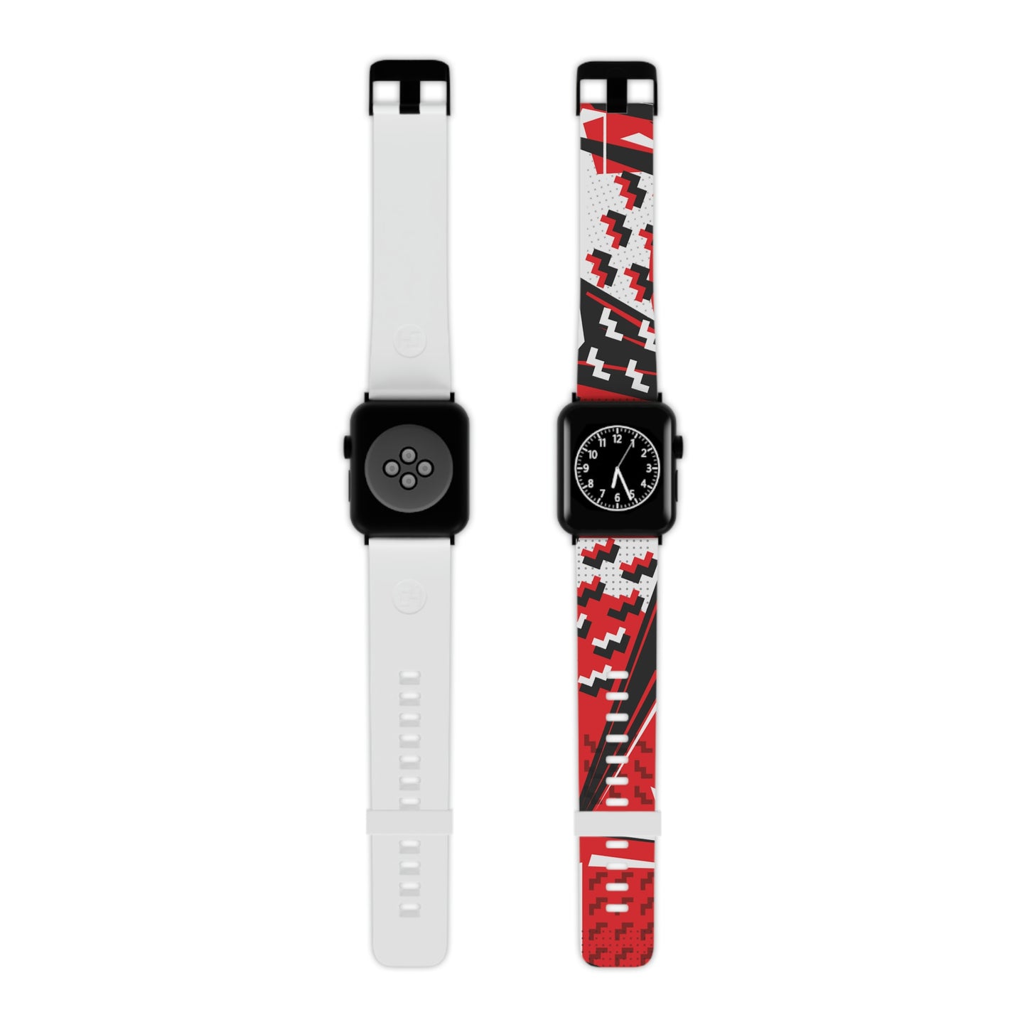 Red Black and White Geometric Watch Band for Apple Watch