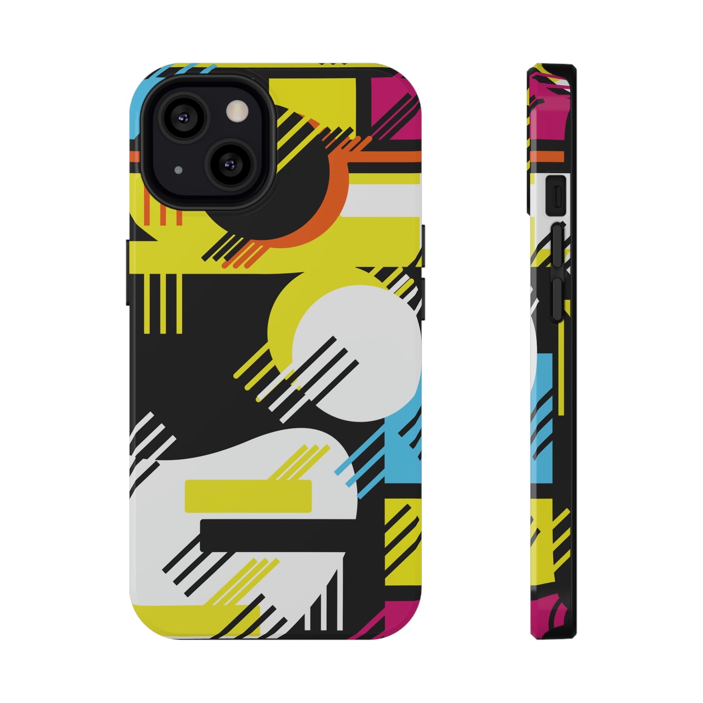 Impact-Resistant Cases - 1980s Retro Abstract Graphic Art - Primary Tines -