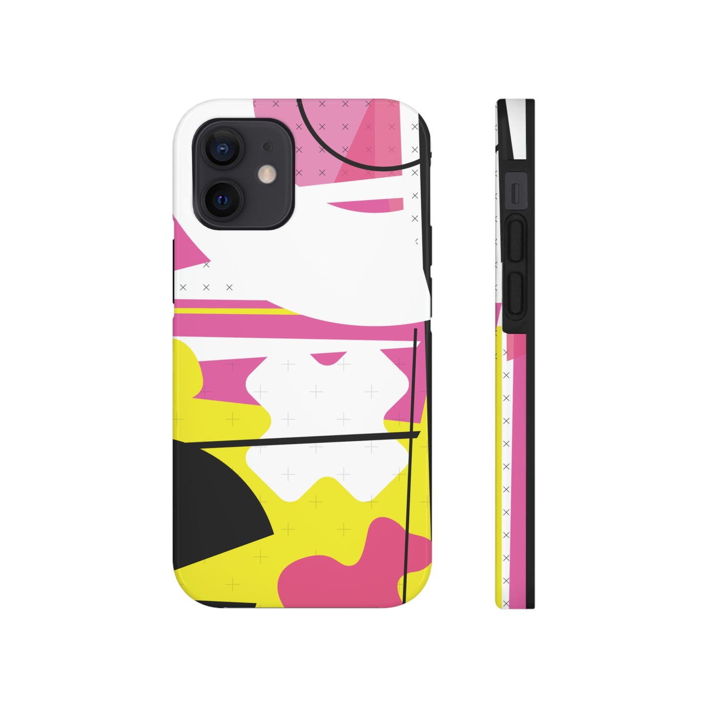 Tough Phone Cases, Case-Mate -80s Retro Abstract Graphic Art - Pink Yellow Black -