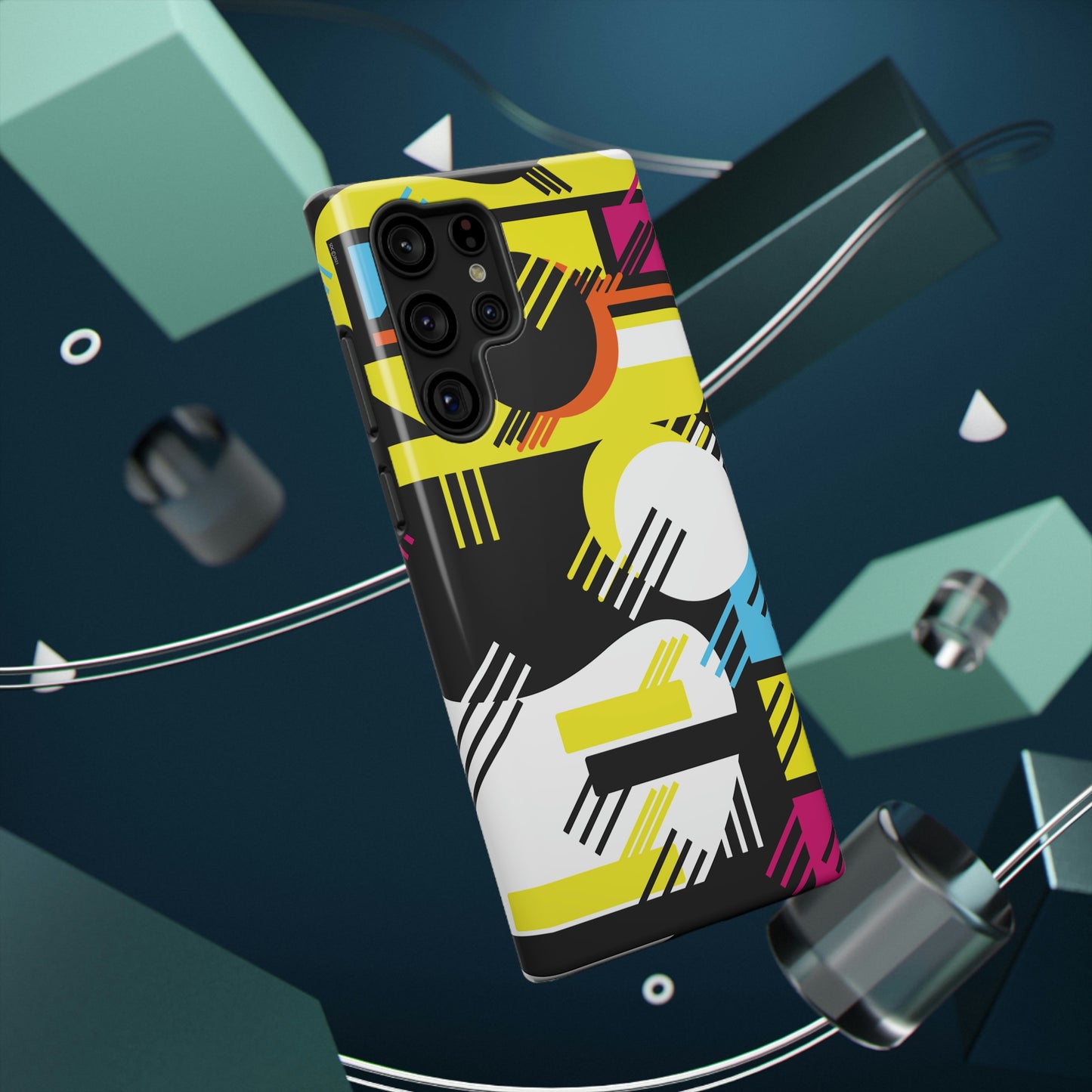 Impact-Resistant Cases - 1980s Retro Abstract Graphic Art - Primary Tines -