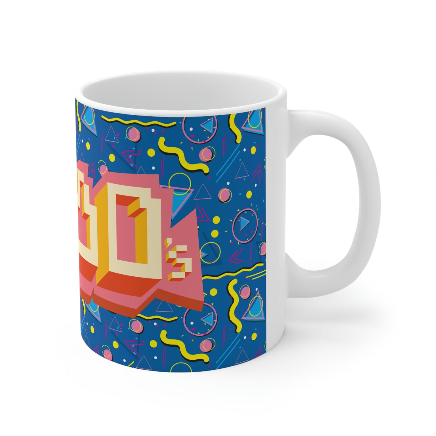 Ceramic Mug 11oz 1980 Retro Graphic Abstract Design - I Love the 1980s -