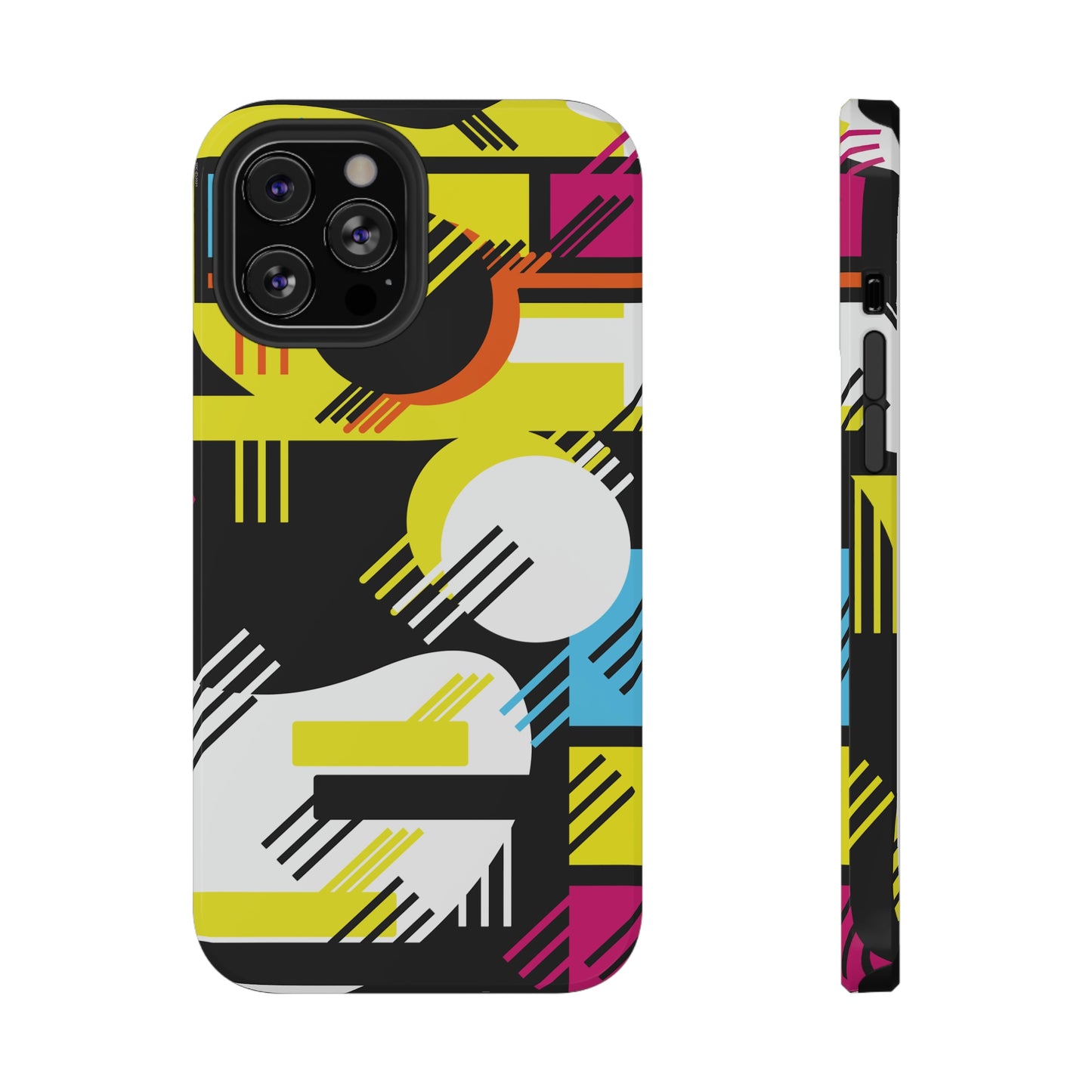 Impact-Resistant Cases - 1980s Retro Abstract Graphic Art - Primary Tines -